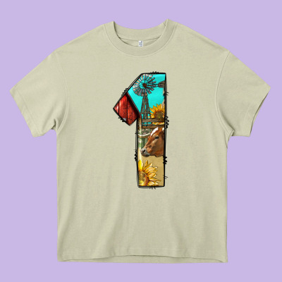 Farm Life Alphabet Numbers 1 Heavy Core Tee Designed By Bundleandbundleshop