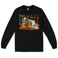 Black Hello Fall Merino Wool Sheep Long Sleeve Tee - LillyAllenDesigns