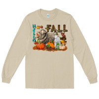Mushroom Hello Fall Merino Wool Sheep Long Sleeve Tee - LillyAllenDesigns