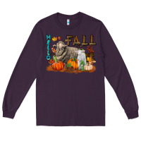 Plum Hello Fall Merino Wool Sheep Long Sleeve Tee - LillyAllenDesigns
