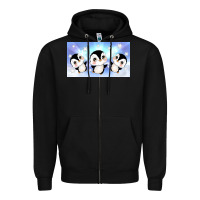 Black cute penguin Zipper Hoodie - TumblerDesignByShophia