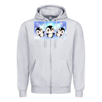 Heather Grey cute penguin Zipper Hoodie - TumblerDesignByShophia