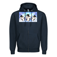 Navy cute penguin Zipper Hoodie - TumblerDesignByShophia