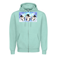 Seafoam cute penguin Zipper Hoodie - TumblerDesignByShophia