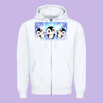 Cute Penguin Zipper Hoodie Designed By Tumblerdesignbyshophia