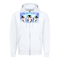 White cute penguin Zipper Hoodie - TumblerDesignByShophia