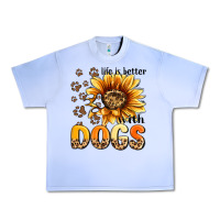 Grape Ice life is better with dogs sunflower Urban Heavy Tee - MaliasSmallBusiness
