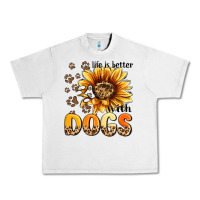 Lunar Rock life is better with dogs sunflower Urban Heavy Tee - MaliasSmallBusiness