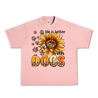Salmon life is better with dogs sunflower Urban Heavy Tee - MaliasSmallBusiness