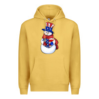 Antique Gold Patriotic snowman 4th of july Premium Hoodie - HowdyJamesFarm
