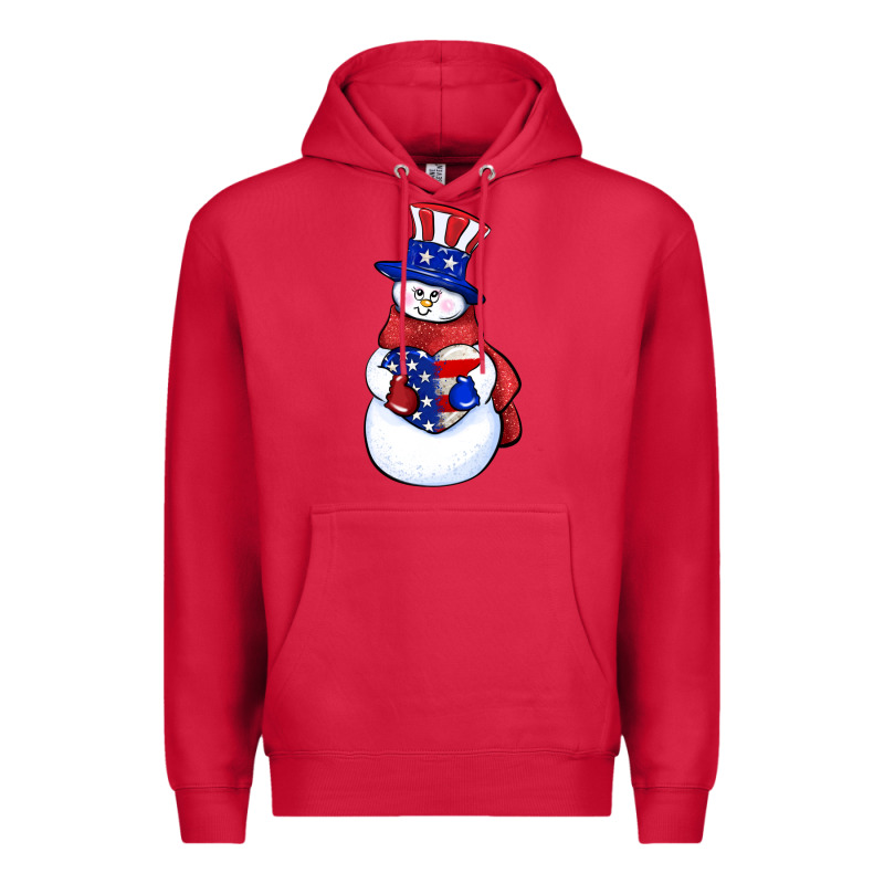Patriotic Snowman 4th Of July Premium Hoodie by HowdyJamesFarm | Teevron