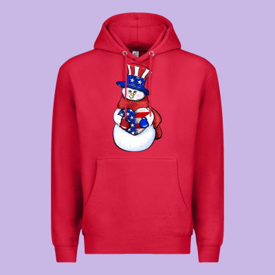 Patriotic Snowman 4th Of July Premium Hoodie Designed By Howdyjamesfarm