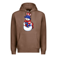 Chestnut Patriotic snowman 4th of july Premium Hoodie - HowdyJamesFarm