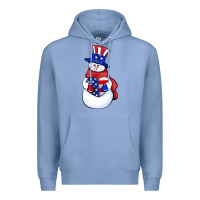 Colony Blue Patriotic snowman 4th of july Premium Hoodie - HowdyJamesFarm