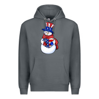 Rock Patriotic snowman 4th of july Premium Hoodie - HowdyJamesFarm