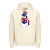 Sandshell Patriotic snowman 4th of july Premium Hoodie - HowdyJamesFarm