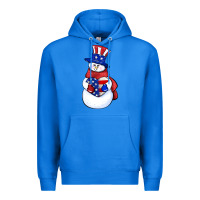True Royal Patriotic snowman 4th of july Premium Hoodie - HowdyJamesFarm
