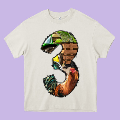 Farm Life Alphabet Numbers 3 Heavy Core Tee Designed By Bundleandbundleshop