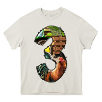 Cream farm life alphabet numbers 3 Heavy Core Tee - BundleAndBundleShop