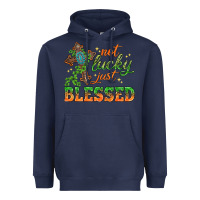 Navy Not lucky just Blessed with Cross St. Patricks day Heavyweight Hoodie - HowdyJamesFarm