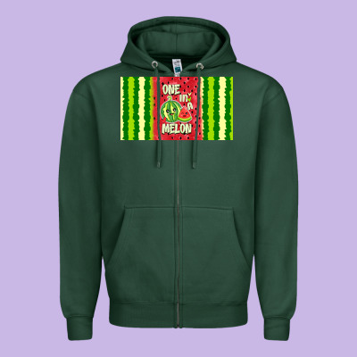 One In A Melon Zipper Hoodie Designed By Tumblerdesignbyshophia