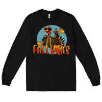 Black Fall Vibes Turkey Long Sleeve Tee - LillyAllenDesigns