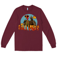 Burgundy Fall Vibes Turkey Long Sleeve Tee - LillyAllenDesigns