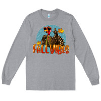 Heather Grey Fall Vibes Turkey Long Sleeve Tee - LillyAllenDesigns