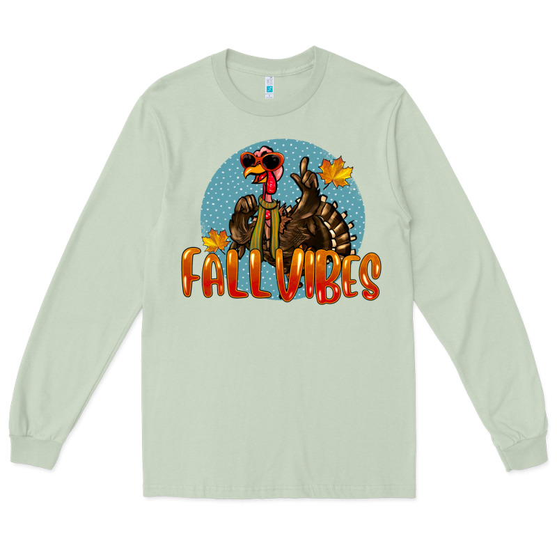 Fall Vibes Turkey Long Sleeve Tee by LillyAllenDesigns | Teevron