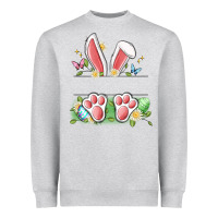 Heather Grey easter bunny name frame Heavyweight Sweatshirt - Artiststas