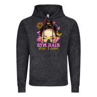 Vintage Black messy bun gym hair dont care Vintage Hoodie - NancyCooperArtShop