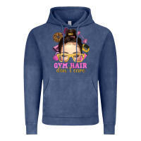 Vintage Denim messy bun gym hair dont care Vintage Hoodie - NancyCooperArtShop