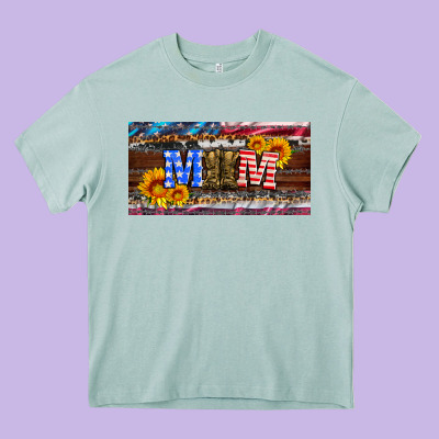 Soldier Mom License  Plate Heavy Core Tee Designed By Artiststas