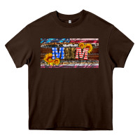 Chocolate Brown soldier mom license  plate Heavy Core Tee - Artiststas