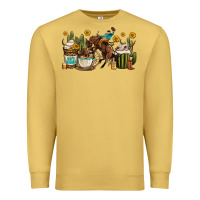 Antique Gold rodeo cowboy coffee cups Premium Sweatshirt - OliviaCreatesArt