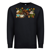 Black rodeo cowboy coffee cups Premium Sweatshirt - OliviaCreatesArt