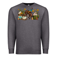 Charcoal Heather rodeo cowboy coffee cups Premium Sweatshirt - OliviaCreatesArt