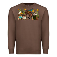 Chestnut rodeo cowboy coffee cups Premium Sweatshirt - OliviaCreatesArt