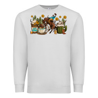 Dove Grey rodeo cowboy coffee cups Premium Sweatshirt - OliviaCreatesArt