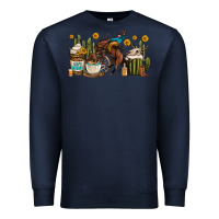 Navy rodeo cowboy coffee cups Premium Sweatshirt - OliviaCreatesArt