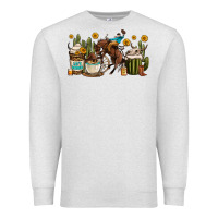 Oatmeal Heather rodeo cowboy coffee cups Premium Sweatshirt - OliviaCreatesArt
