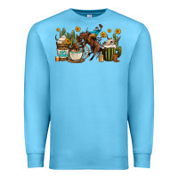Ocean Blue rodeo cowboy coffee cups Premium Sweatshirt - OliviaCreatesArt