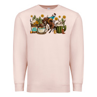 Pale Pink rodeo cowboy coffee cups Premium Sweatshirt - OliviaCreatesArt