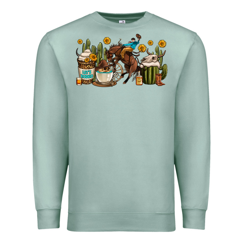 Rodeo Cowboy Coffee Cups Premium Sweatshirt by OliviaCreatesArt | Teevron