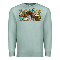 Seafoam rodeo cowboy coffee cups Premium Sweatshirt - OliviaCreatesArt