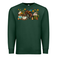 Sports Green rodeo cowboy coffee cups Premium Sweatshirt - OliviaCreatesArt