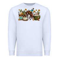 White rodeo cowboy coffee cups Premium Sweatshirt - OliviaCreatesArt