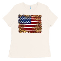 Bone american flag and leopard Ladies Tee - Artiststas