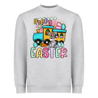 Heather Grey happy easter train Heavyweight Sweatshirt - Artiststas
