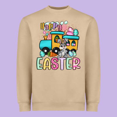 Happy Easter Train Heavyweight Sweatshirt Designed By Artiststas
